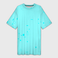 Женская длинная футболка Color light blue shapes