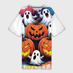 Женская длинная футболка Happy Halloween 25