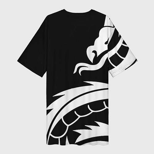 Женская длинная футболка Borussia дракон белый / 3D-принт – фото 2