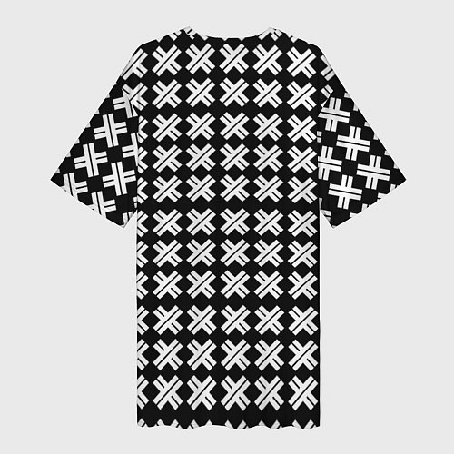 Женская длинная футболка Borussia pattern geometry / 3D-принт – фото 2