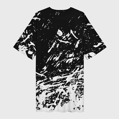 Женская длинная футболка Borussia белые краски / 3D-принт – фото 2