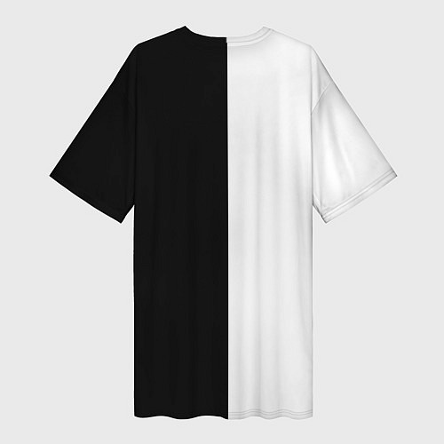 Женская длинная футболка Лучше вода у друга черно-белый арт / 3D-принт – фото 2