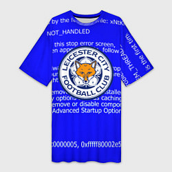 Футболка женская длинная Лестер сити код, цвет: 3D-принт