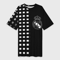 Женская длинная футболка Real Madrid клетка