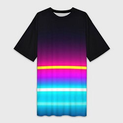 Футболка женская длинная Beach shorts, цвет: 3D-принт