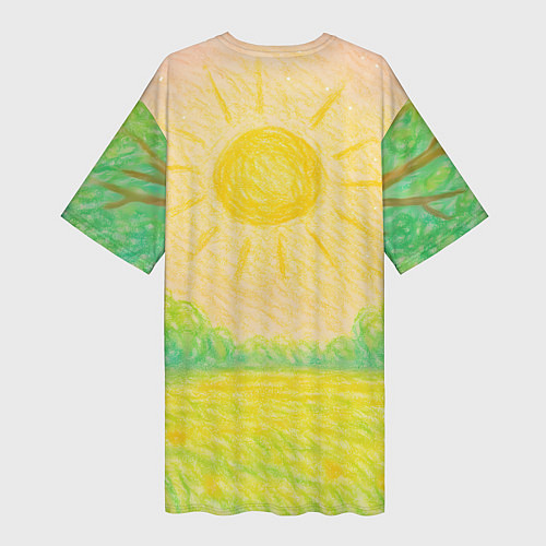 Женская длинная футболка Заяц обнимает кактус / 3D-принт – фото 2