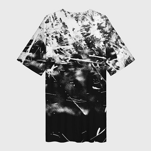 Женская длинная футболка Bayern Mnchen черно белая бумага / 3D-принт – фото 2