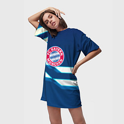 Футболка женская длинная Бавария Мюнхен геометрия, цвет: 3D-принт — фото 2