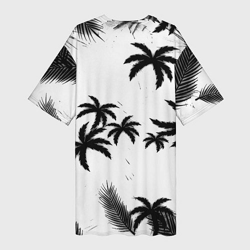 Женская длинная футболка Бавария Мюнхен тропики / 3D-принт – фото 2