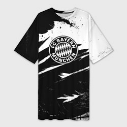 Футболка женская длинная Бавария Мюнхен крылья краски, цвет: 3D-принт