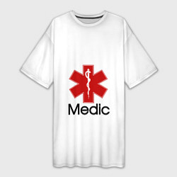 Футболка женская длинная Медик, цвет: 3D-принт