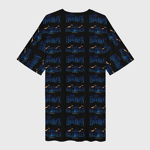 Женская длинная футболка Happy halloween pattern / 3D-принт – фото 2