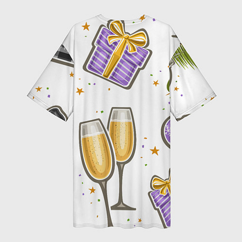 Женская длинная футболка Новогодний вайб / 3D-принт – фото 2