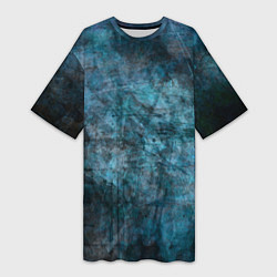 Женская длинная футболка Абстракция - dark blue