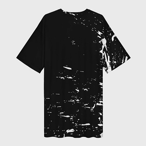 Женская длинная футболка Лестер сити краски белые / 3D-принт – фото 2