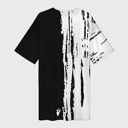 Женская длинная футболка Tottenham Hotspur белые краски / 3D-принт – фото 2