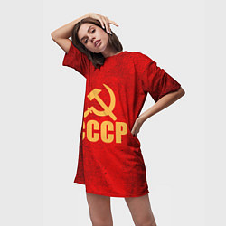 Футболка женская длинная СССР - символика, цвет: 3D-принт — фото 2