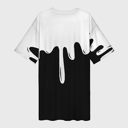 Женская длинная футболка Juventus капли красок / 3D-принт – фото 2