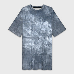 Женская длинная футболка Абстракция - gray-blue