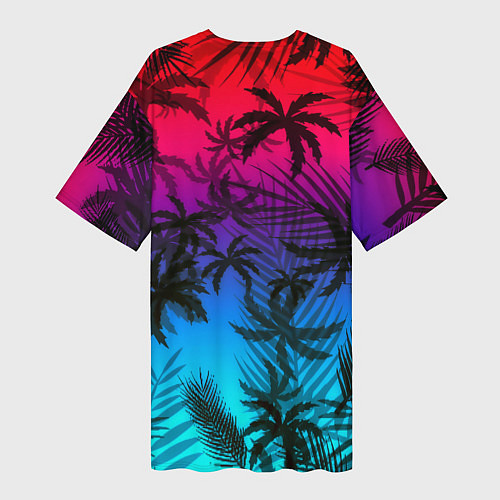 Женская длинная футболка Бавария Мюнхен неон тропики / 3D-принт – фото 2