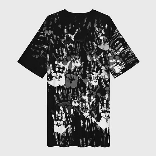 Женская длинная футболка Ювентус текстура руки краски / 3D-принт – фото 2