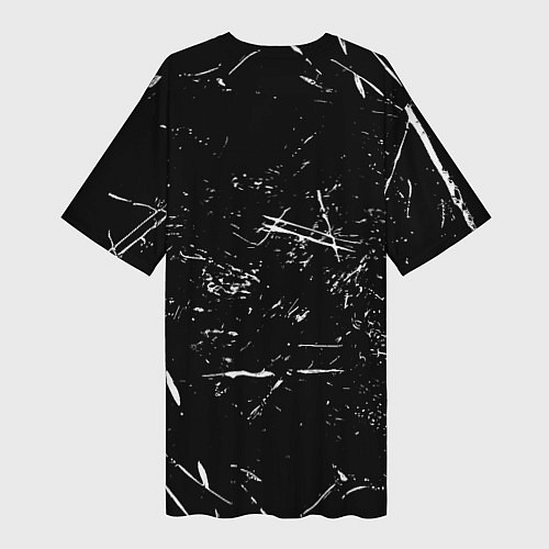 Женская длинная футболка Ювентус краски штрихи / 3D-принт – фото 2