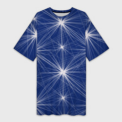 Женская длинная футболка Звезды на синем фоне