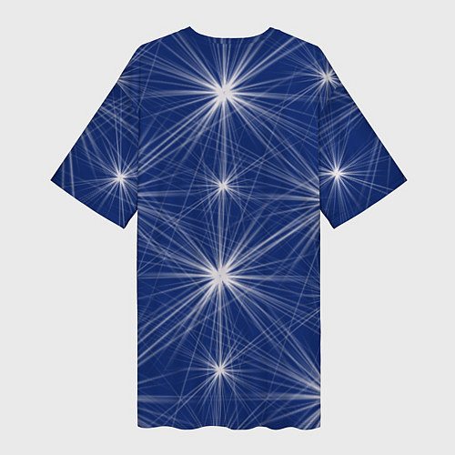 Женская длинная футболка Звезды на синем фоне / 3D-принт – фото 2