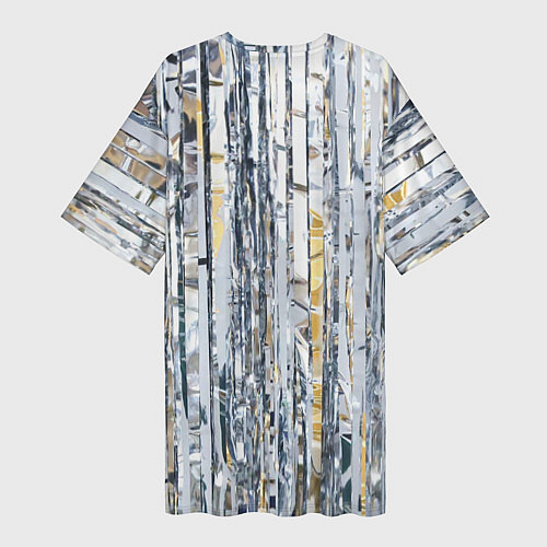 Женская длинная футболка Новогодний дождик / 3D-принт – фото 2