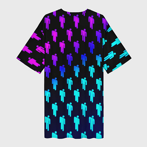 Женская длинная футболка Barcelona люди градиент неон / 3D-принт – фото 2