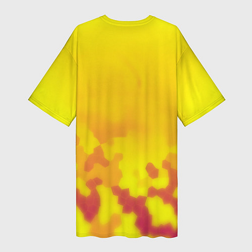 Женская длинная футболка Borussia камуфляж желтый текстура / 3D-принт – фото 2