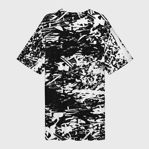 Женская длинная футболка Боруссиа белые краски / 3D-принт – фото 2