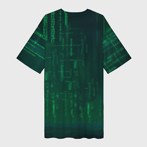 Женская длинная футболка Конь хакер / 3D-принт – фото 2