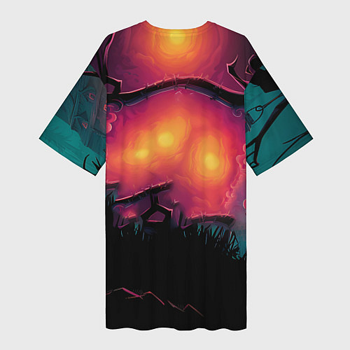 Женская длинная футболка Лошадь рок стиль / 3D-принт – фото 2