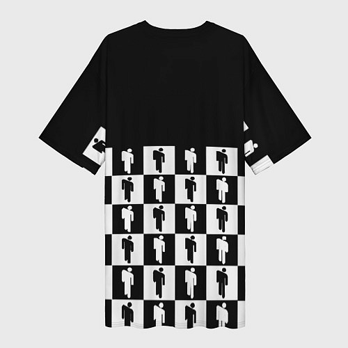 Женская длинная футболка Манчестер Юнайтед люди паттерн / 3D-принт – фото 2