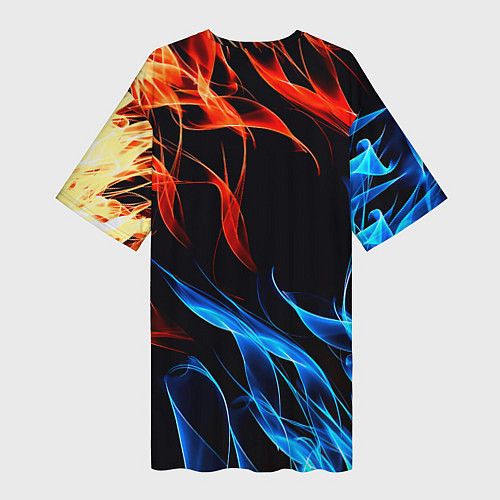 Женская длинная футболка Манчестер Юнайтед огонь битва / 3D-принт – фото 2