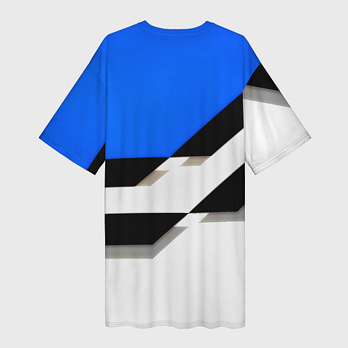 Женская длинная футболка Лестер сити геометрия полосы / 3D-принт – фото 2