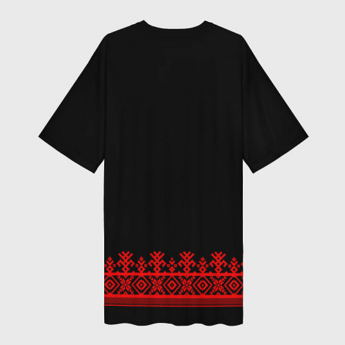 Женская длинная футболка Славянская вышиванка рубаха / 3D-принт – фото 2