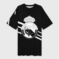 Женская длинная футболка Реал Мадрид полосы текстура линии