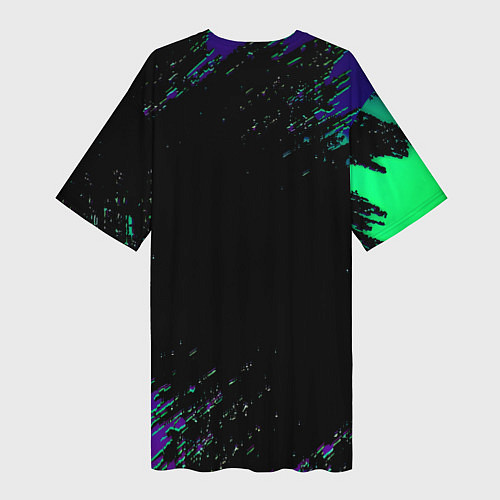 Женская длинная футболка Бавария Мюнхен краски текстура / 3D-принт – фото 2