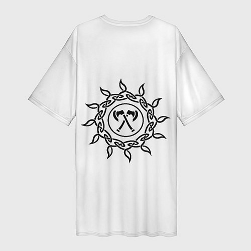 Женская длинная футболка Славянское ратное войско / 3D-принт – фото 2