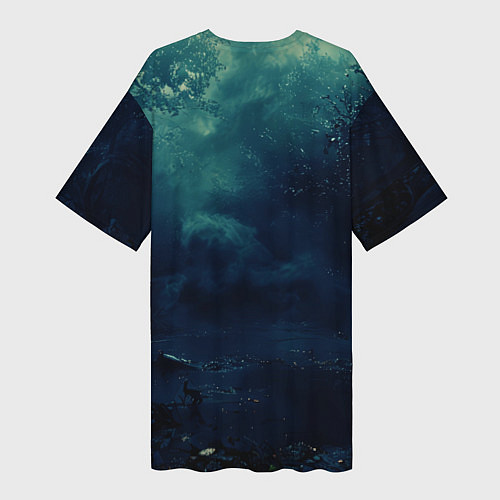 Женская длинная футболка Тыква призрак / 3D-принт – фото 2