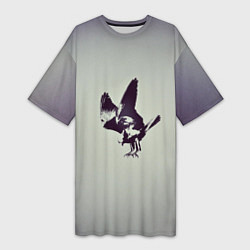 Футболка женская длинная Атакующий ястреб, цвет: 3D-принт