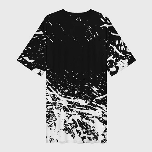 Женская длинная футболка Реал Мадрид краски текстура / 3D-принт – фото 2