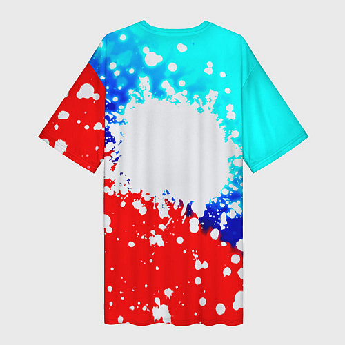 Женская длинная футболка Манчестер Юнайтед неон / 3D-принт – фото 2