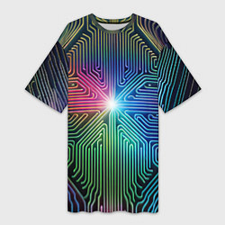 Женская длинная футболка Линейная графика