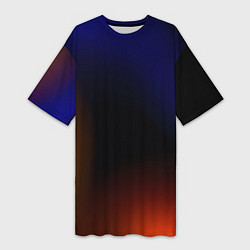 Женская длинная футболка Color black red blue