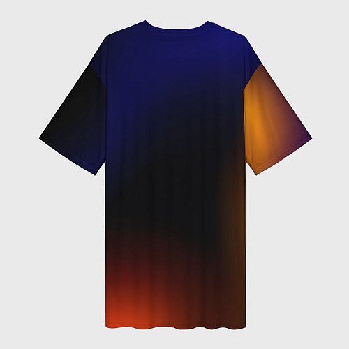 Женская длинная футболка Color black red blue / 3D-принт – фото 2