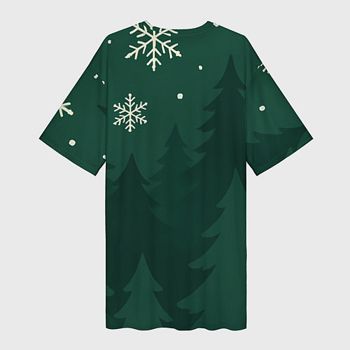 Женская длинная футболка С новым 2026 годом - красная надпись / 3D-принт – фото 2