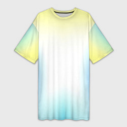 Женская длинная футболка Color yellow blue white